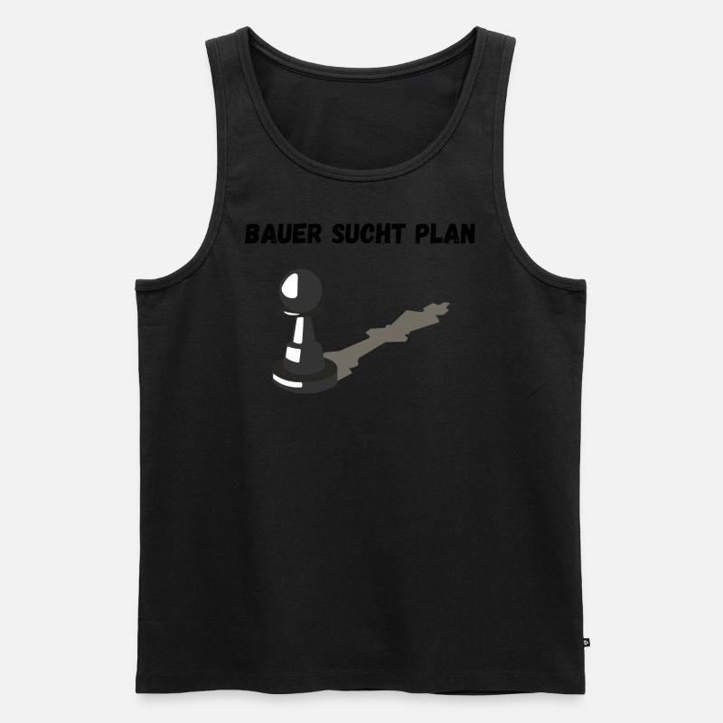 Bauer sucht Plan - Männer Premium Bio Tank Top - Schwarz