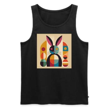 Lapin de Pâques n° 11 - Débardeur bio Premium Homme - noir - Devant - Michal (187cm)
