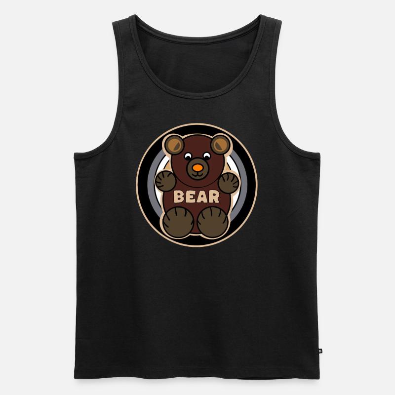 Bear Flag Teddybear Design - Männer Premium Bio Tank Top - Schwarz