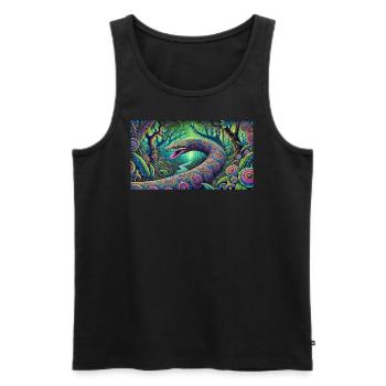 print on demand image 2 - Männer Premium Bio Tank Top - Schwarz - Vorne - AI Model Male 178 light (178cm)