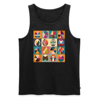 Easter Eggs Design No.12 - Men's Premium Organic Tank Top - black - Front - Michal (187cm)