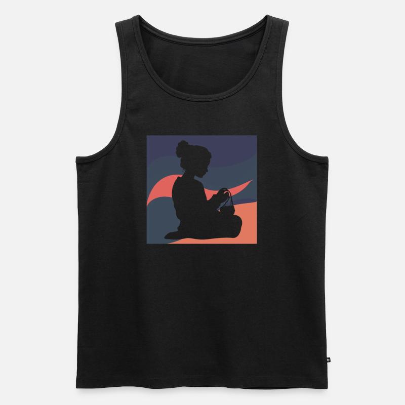 Garn Stricken Pullover - Männer Premium Bio Tank Top - Schwarz