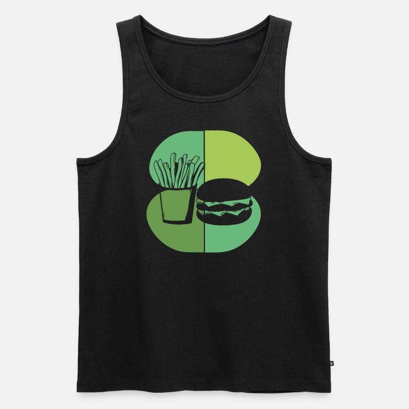 Burger Cheeseburger Grillen - Männer Premium Bio Tank Top - Schwarz