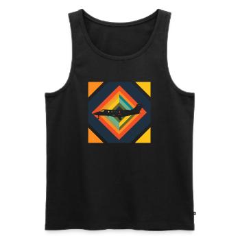 Airplane Passenger plane Airport - Men's Premium Organic Tank Top - black - Front - AI Model Male 178 light (178cm)