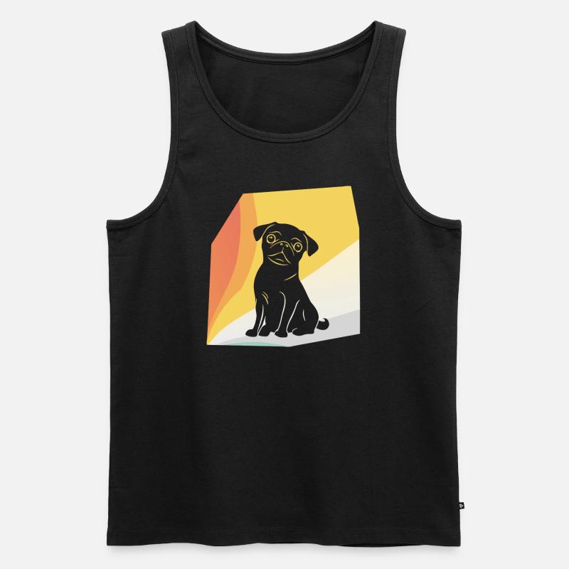 Hund Mops - Männer Premium Bio Tank Top - Schwarz