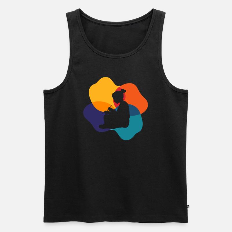 Garn Haekeln Pullover - Männer Premium Bio Tank Top - Schwarz