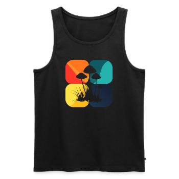 Vegetarisch Pilzsammeln Spore - Männer Premium Bio Tank Top - Schwarz - Vorne - Michal (187cm)