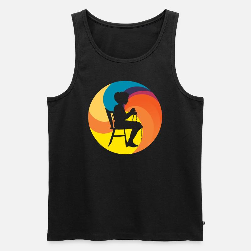 Garn DIY - Männer Premium Bio Tank Top - Schwarz