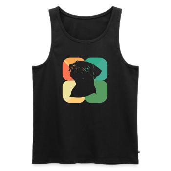 Chien Chiot Animal de compagnie - Débardeur bio Premium Homme - noir - Devant - Michal (187cm)