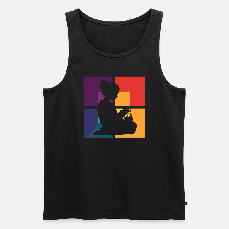 Garn DIY Projekte - Männer Premium Bio Tank Top - Schwarz