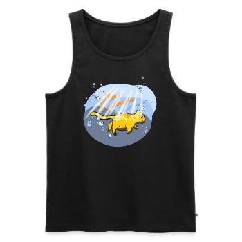Yellow Catmarine - Männer Premium Bio Tank Top - Schwarz - Vorne - Michal (187cm)