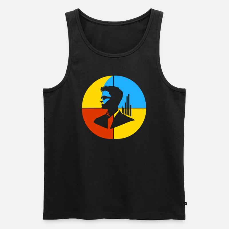 Statistik Diagramme Datenanalyse - Männer Premium Bio Tank Top - Schwarz