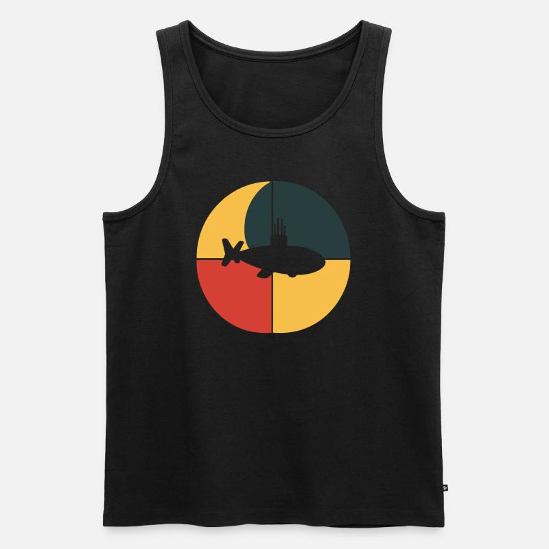 Uboot Kriegsschiff - Männer Premium Bio Tank Top - Schwarz