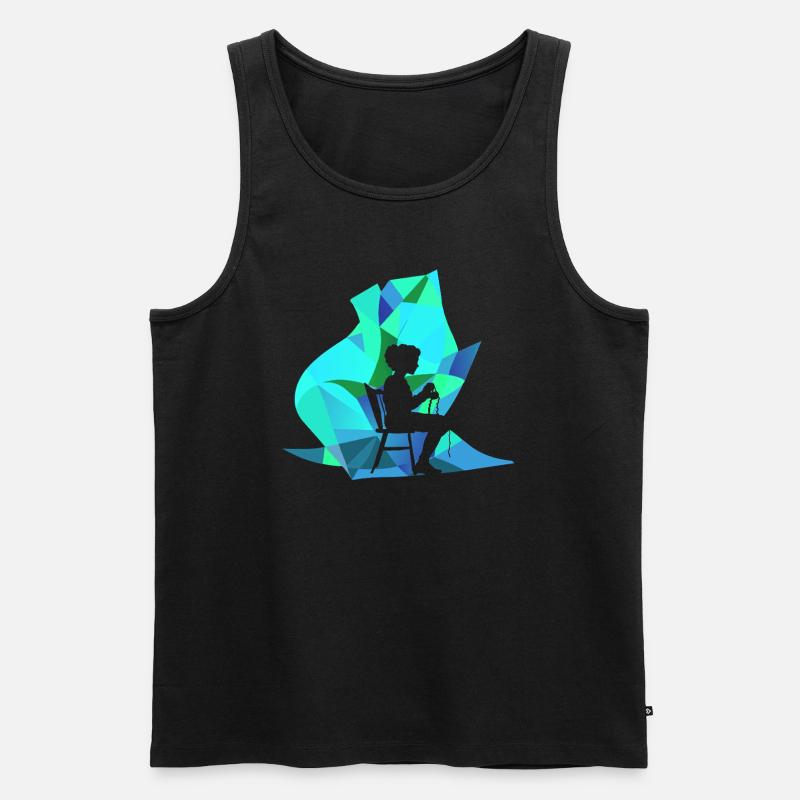 Stricken Pullover Haekeln - Männer Premium Bio Tank Top - Schwarz