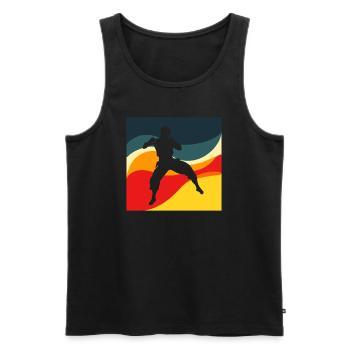 Kickboxing Kampfkunst Training - Männer Premium Bio Tank Top - Schwarz - Vorne - Michal (187cm)
