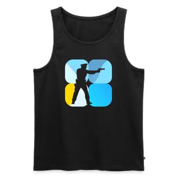 Polizei Ermittlung Law and Order - Männer Premium Bio Tank Top - Schwarz - Vorne - Michal (187cm)
