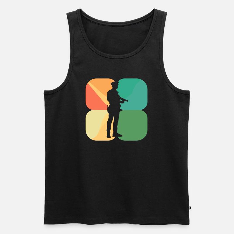 Beamter Streife Verbrechensbekaempfung - Männer Premium Bio Tank Top - Schwarz