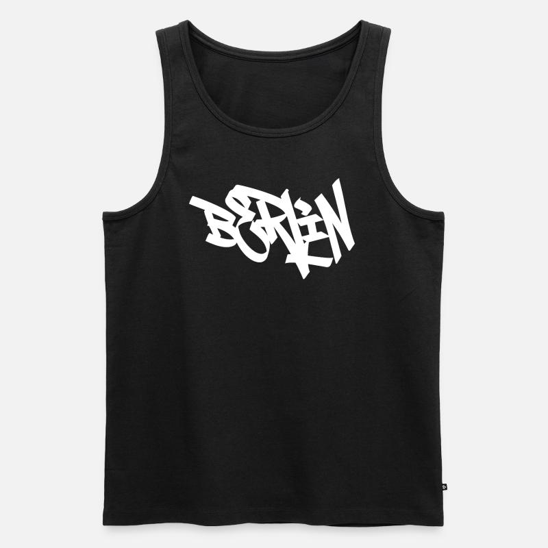 Berlin Graffit-Style - Männer Premium Bio Tank Top - Schwarz