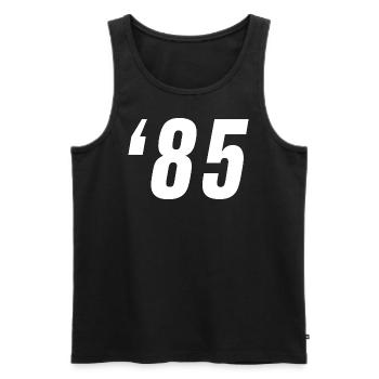 1985 - Männer Premium Bio Tank Top - Schwarz - Vorne - Michal (187cm)