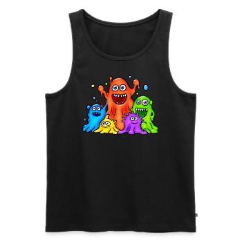 Colorful Slime Monsters - Men's Premium Organic Tank Top - black - Front - AI Model Male 178 light (178cm)