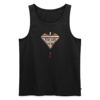 Germany_Hanover_Architecture_Ink Tower - Men's Premium Organic Tank Top - black - Front - AI Model Male 178 light (178cm)