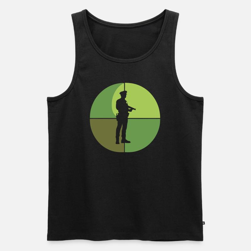 Beamter Sicherheit Verbrechensbekaempfung - Männer Premium Bio Tank Top - Schwarz