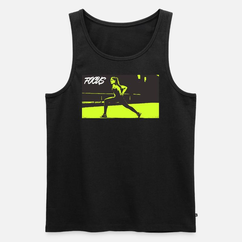 FOCUS_lime - Männer Premium Bio Tank Top - Schwarz