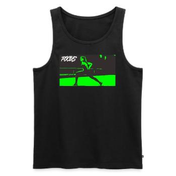 FOCUS_green - Männer Premium Bio Tank Top - Schwarz - Vorne - AI Model Male 178 light (178cm)