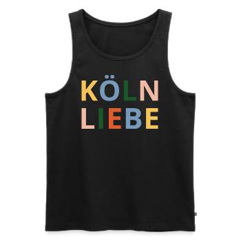 Cologne Love, Cologne is colorful - Men's Premium Organic Tank Top - black - Front - AI Model Male 178 light (178cm)