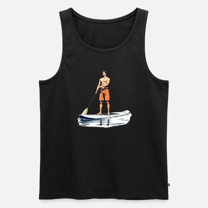 Stand Up Padling - Männer Premium Bio Tank Top - Schwarz