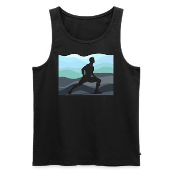 Workout Fitness Fitnesstraining - Männer Premium Bio Tank Top - Schwarz - Vorne - AI Model Male 178 light (178cm)