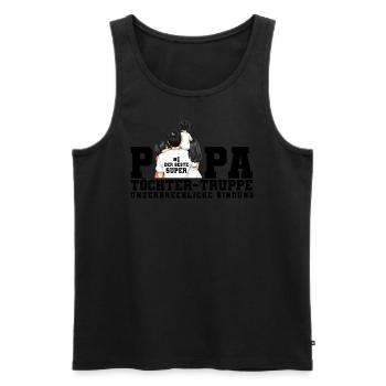Dad Daughters Troop Illustration - Men's Premium Organic Tank Top - black - Front - AI Model Male 178 light (178cm)