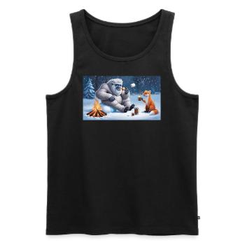 Scheiß auf spätes Aprilwetter - Männer Premium Bio Tank Top - Schwarz - Vorne - AI Model Male 178 light (178cm)