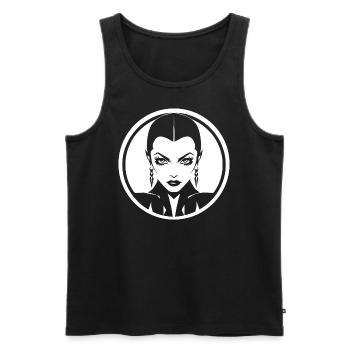 Femme vampire – beauté lugubre en blanc et noir - Débardeur bio Premium Homme - noir - Devant - Michal (187cm)