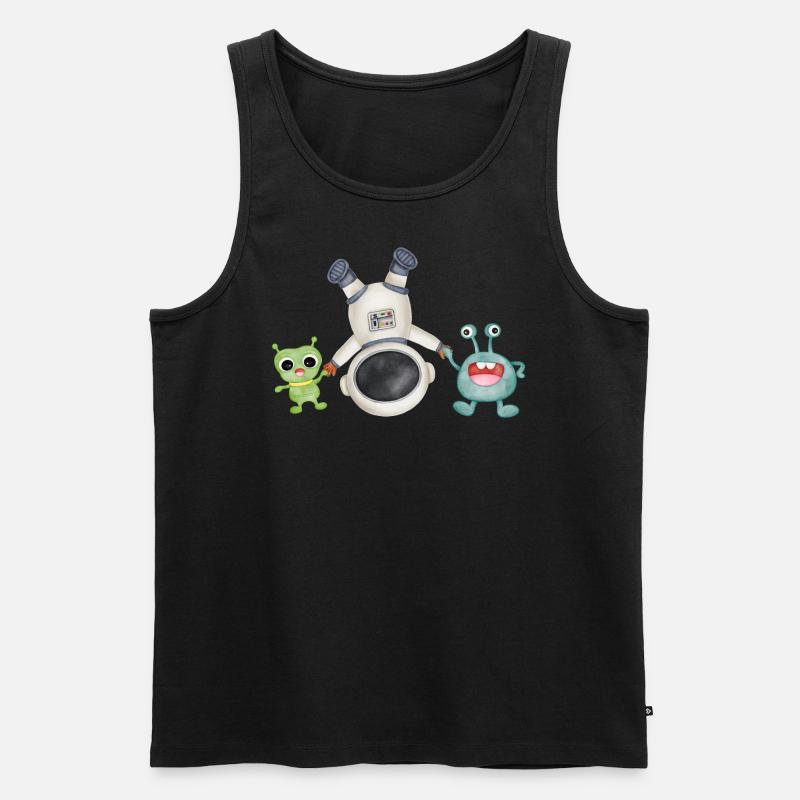 Astronaut Alien - Männer Premium Bio Tank Top - Schwarz