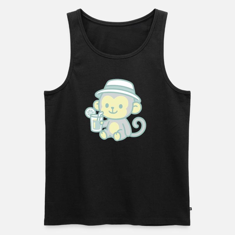 Affe Erfrischung Sommer - Männer Premium Bio Tank Top - Schwarz
