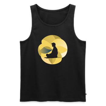 Meditation Inner Peace Stress Relief - Men's Premium Organic Tank Top - black - Front - AI Model Male 178 light (178cm)
