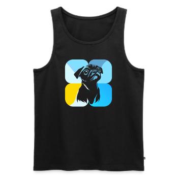 Bien-être animal du carlin - Débardeur bio Premium Homme - noir - Devant - Michal (187cm)