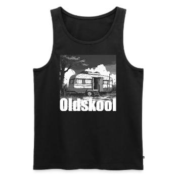 Oldskool Caravan - Männer Premium Bio Tank Top - Schwarz - Vorne - AI Model Male 178 light (178cm)