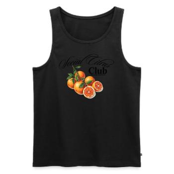Social Citrus Club Orange – Black - Men's Premium Organic Tank Top - black - Front - AI Model Male 178 light (178cm)