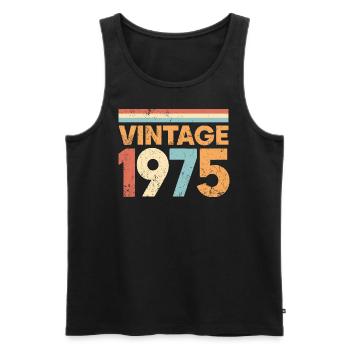 Vintage 1975 - Männer Premium Bio Tank Top - Schwarz - Vorne - AI Model Male 178 light (178cm)