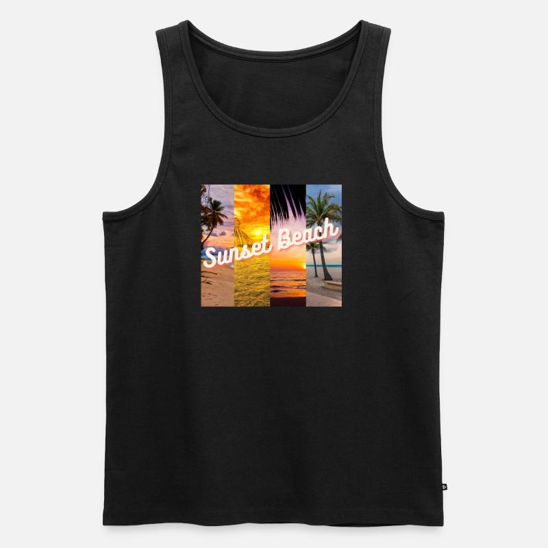 Sunset Beach - Männer Premium Bio Tank Top - Schwarz