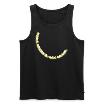 America Round - Men's Premium Organic Tank Top - black - Front - Michal (187cm)