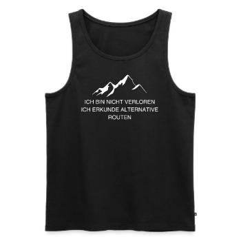 Wandern alternative Routen - Männer Premium Bio Tank Top - Schwarz - Vorne - AI Model Male 178 light (178cm)
