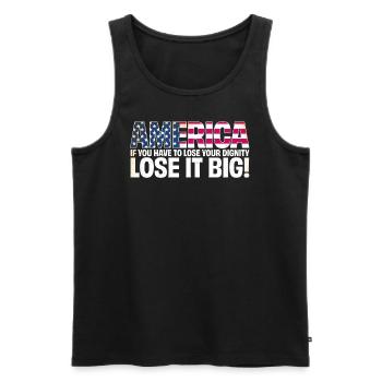 Lose it big – America - Männer Premium Bio Tank Top - Schwarz - Vorne - Michal (187cm)