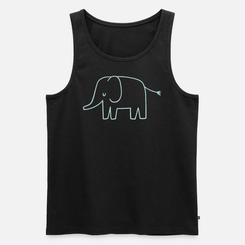 Elefant - Männer Premium Bio Tank Top - Schwarz