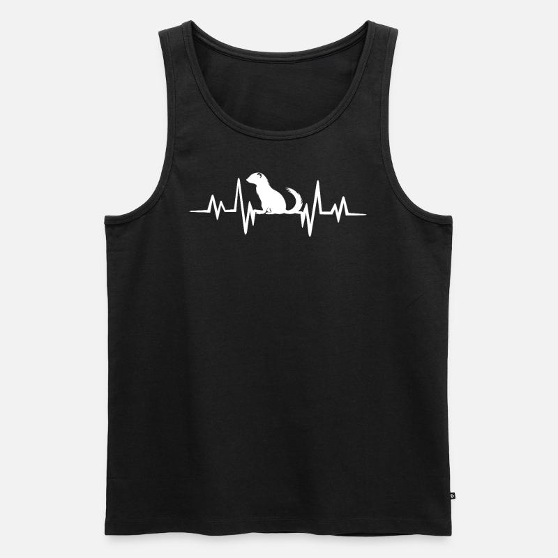 Frettchen herzschlag - Männer Premium Bio Tank Top - Schwarz