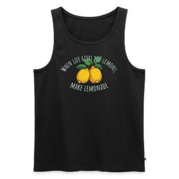 Lemons & Lemonade – Positive Statement - Men's Premium Organic Tank Top - black - Front - AI Model Male 178 light (178cm)