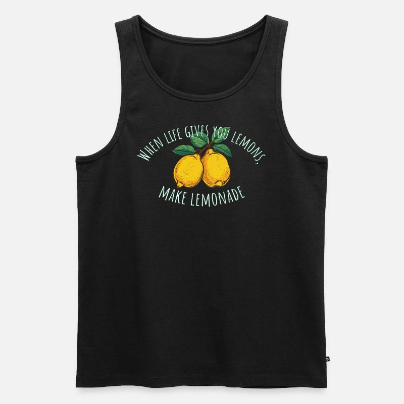Lemons & Lemonade – Positives Statement - Männer Premium Bio Tank Top - Schwarz