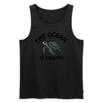 The Ocean is calling - Männer Premium Bio Tank Top - Schwarz - Vorne - AI Model Male 178 light (178cm)